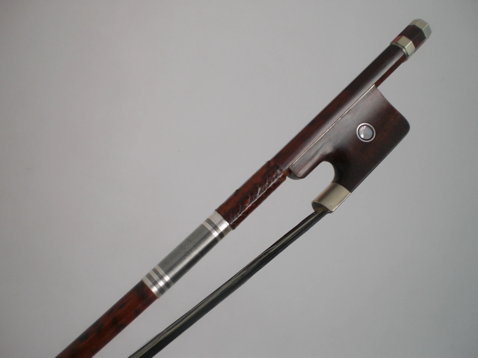 1 PC High Quality Double Bass Baroque Bow with Black & White Bow Hair Snake Wood Bass Bow 3/4