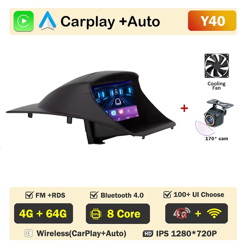 Auto radio voor Ford Fiesta MK6 MK7 2009-2017 Carplay Android Auto Player Scherm Multimedia 2din Video 4G WIFI Navigatie Stereo