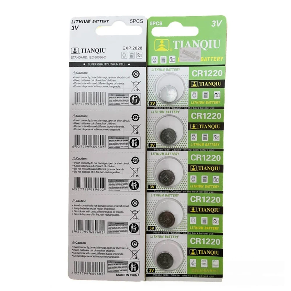 5-10PCS CR1220 Button Coin Cell Battery For Watch Car Remote Key ECR1220 GPCR1220 5012LC 3V CR 1220 Lithium Batteies