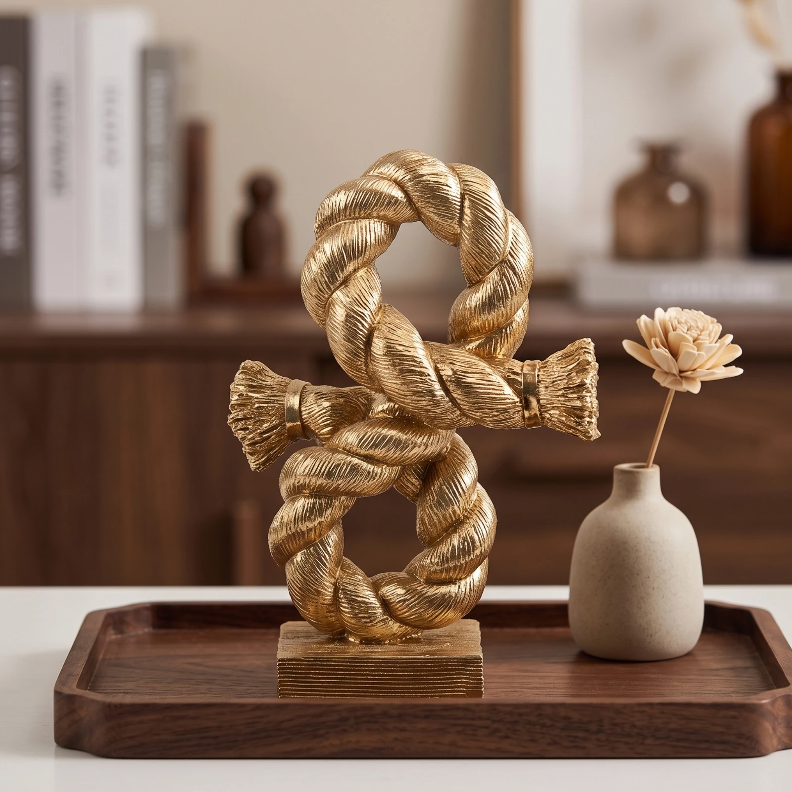 Knot Sculpture Abstract Rope K - Abstract Sculpture Resin 评论和价格