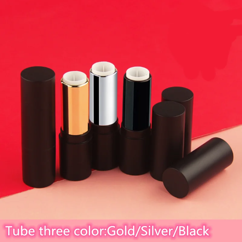 

12.1mm Matte Black Round Lipstick Tube Lipsticks Cases Empty Lip Balm Lip Tubes DIY Sample Pack Bottle Makeup Tool