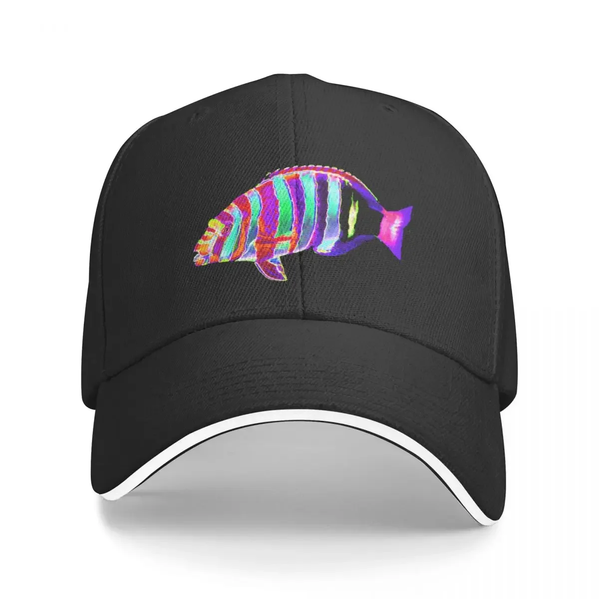 Harlequin Tusk Wrasse Fish Baseball Cap Fishing cap Bobble Hat Women Hats Men's