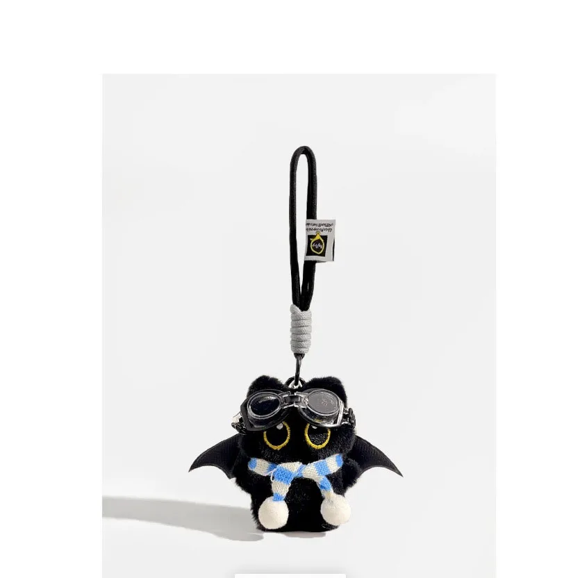 Black Cat Plush Keychain, Bag Charm, Doll Pendant, Car Hanging Ornament, Soft Lovely Present, Portable Cute Decor