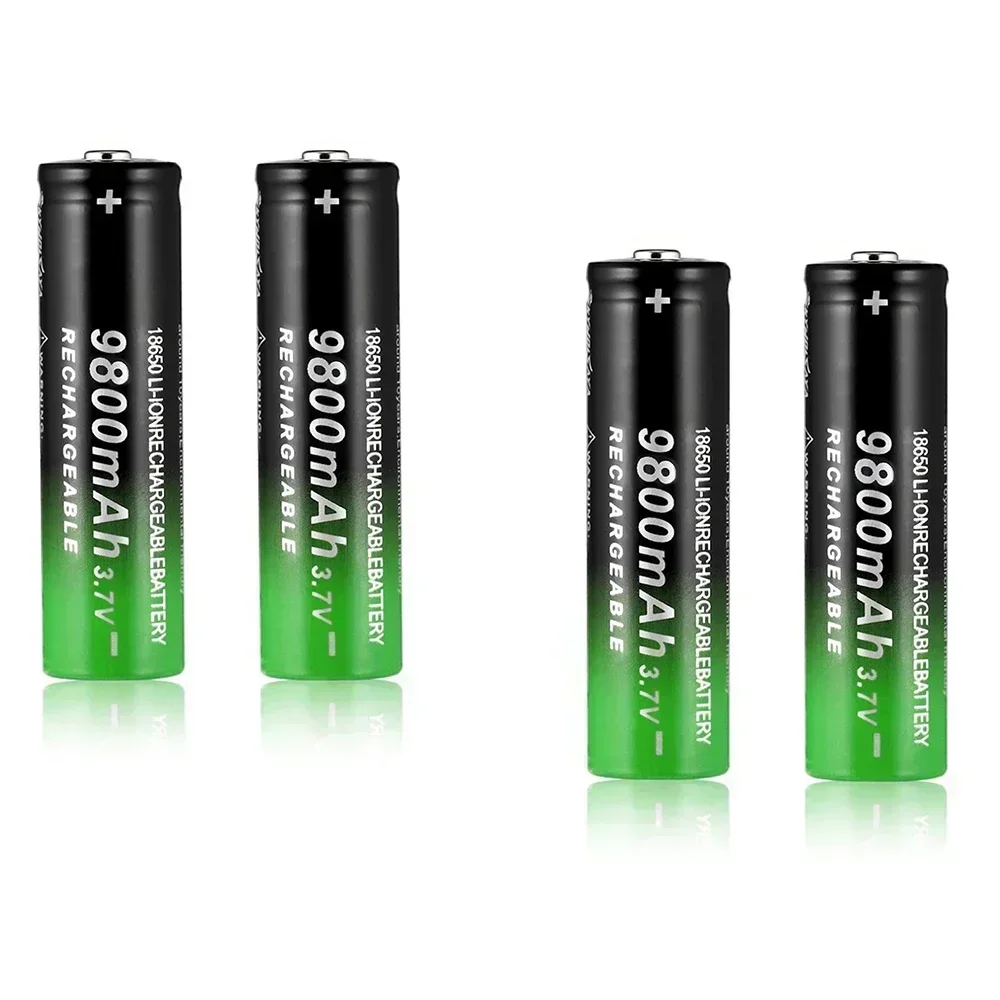 100% novo 18650 3.7v 9800mah bateria recarregável para lanterna tocha farol li-ion bateria recarregável transporte da gota