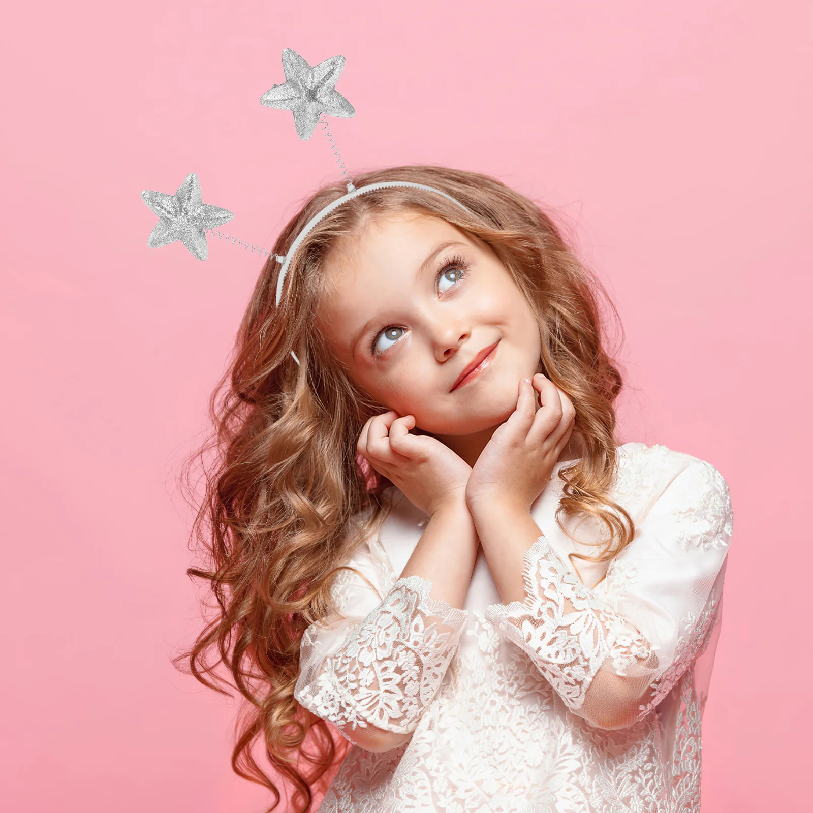 6 個のスターヘアアクセサリーキラキラヘッドバンドキラキラ五芒星の帽子パーティーの記念品子供のための独立記念日