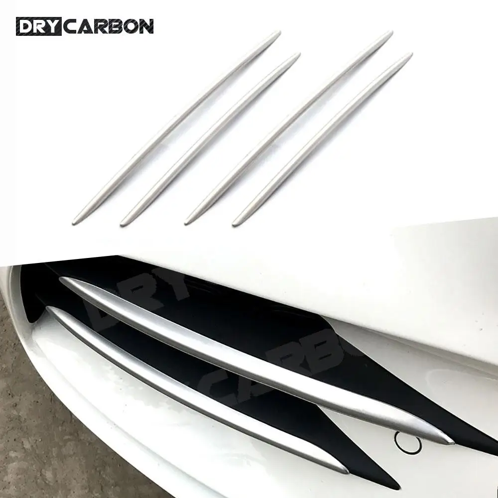 

Car Front Fog Lamp Strip Trim Cover ABS Air Intake Grille Slats Trim Bodykits for Mercedes Benz A Class A180L A200L 2019