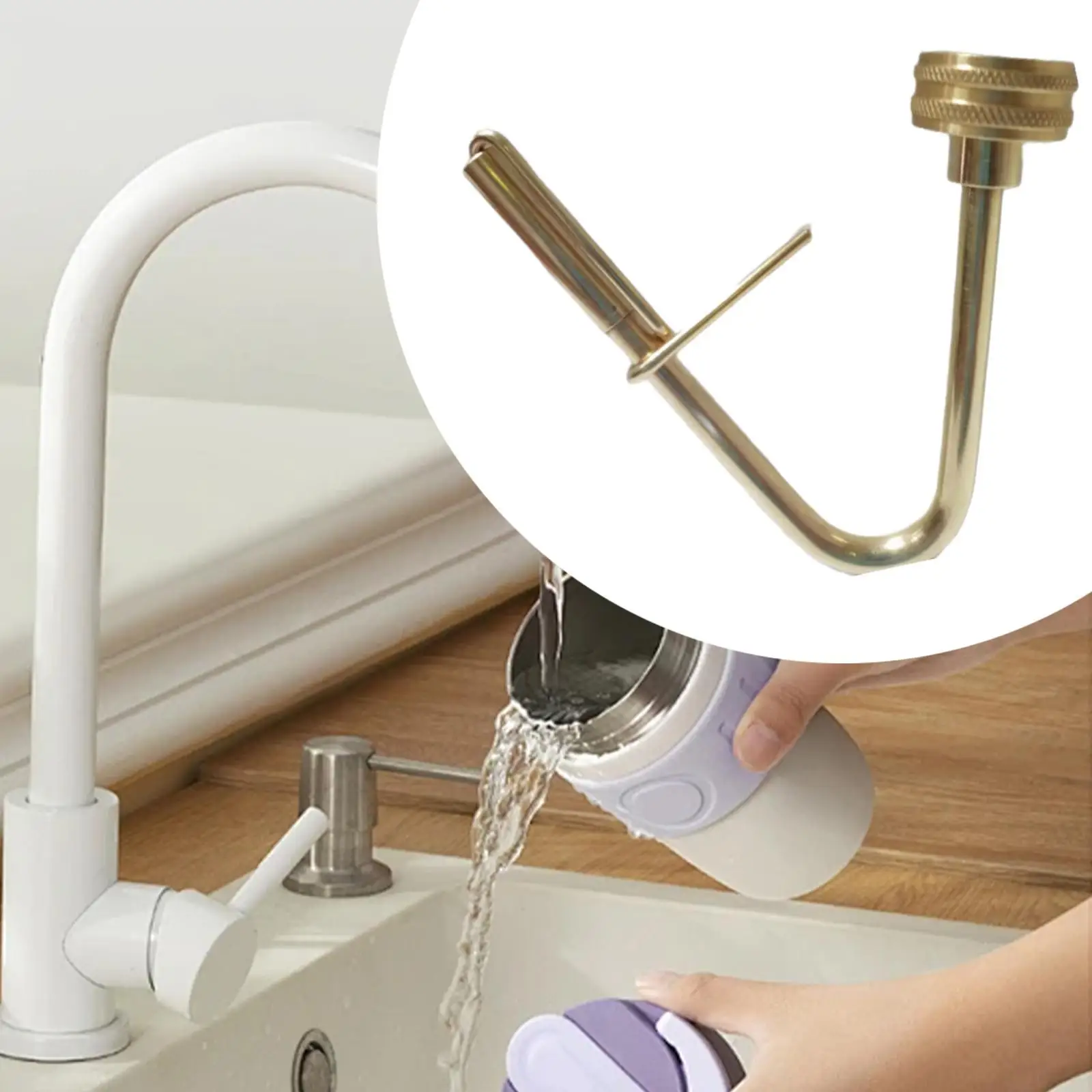 Carboy Jet Washer Brass Faucet Adapter Multipurpose Bottle Cleaning Tool for Sink Homebrew Beer Brewing Bottles