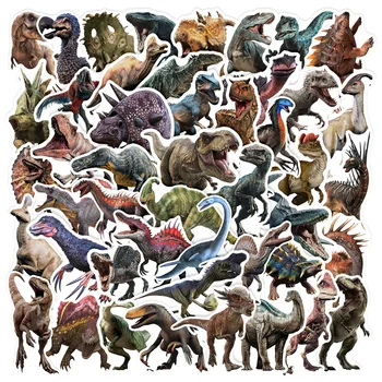 50PCS Jurassic ไดโนเสาร์สติกเกอร์ของเล่นเด็กของขวัญ DIY โทรศัพท์แล็ปท็อปกระเป๋าเดินทางโน้ตบุ๊คโบราณสติกเกอร์สัตว์ Graffiti Decals