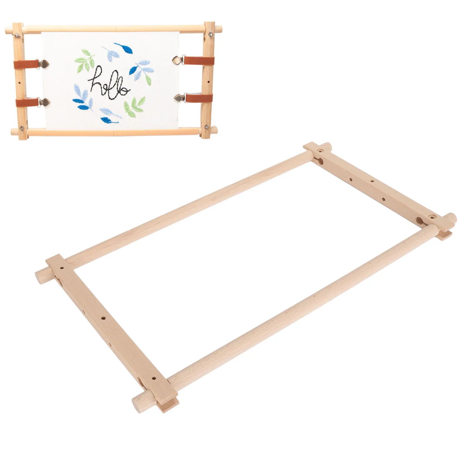 Cross Stitch Frame Rectangular Removable Wood Needlework Stretcher Frame Quilting Hoop Stand For Needlepoint Embroidery Tapestry