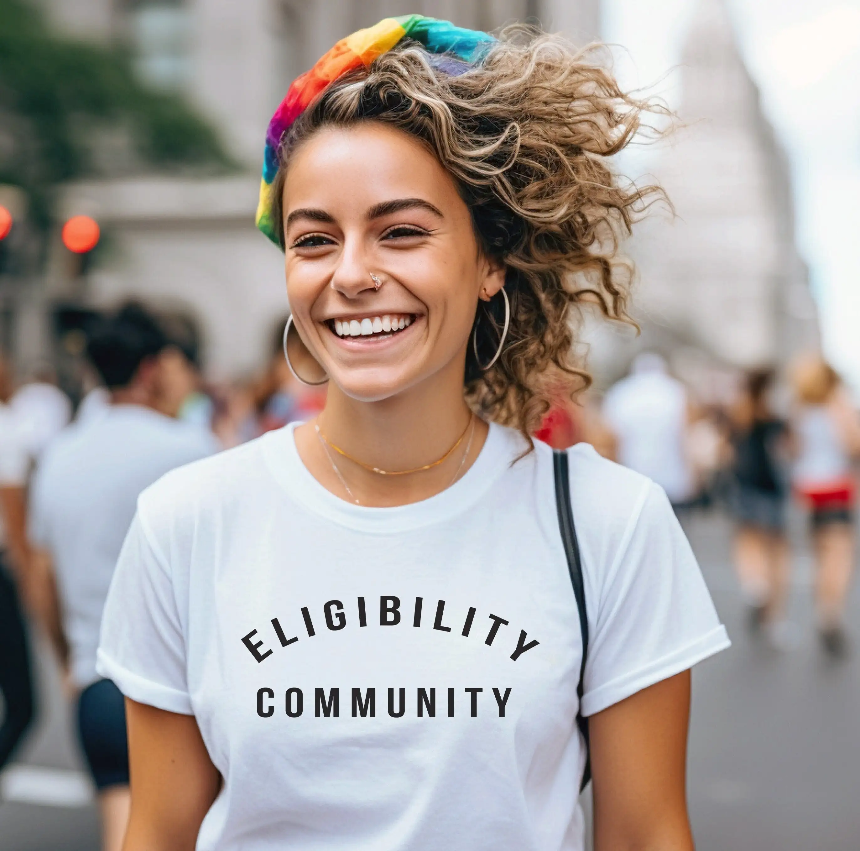 Eligibility Community T Shirt For Lgbtq Pride Queer Girls Subtle Minimal