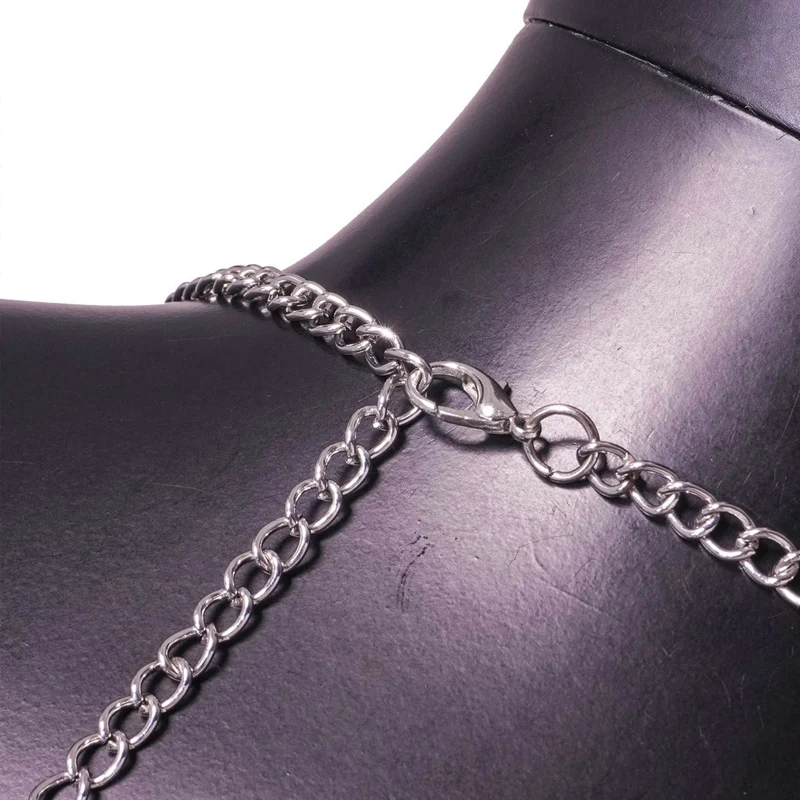 Sexy Silber Kettenhemd Metall Pailletten Tiefem V-ausschnitt Kette Neckholder Crop Top Frauen Frontschlitz Baumeln Kette Kurze Rückenfreie Weste für Party