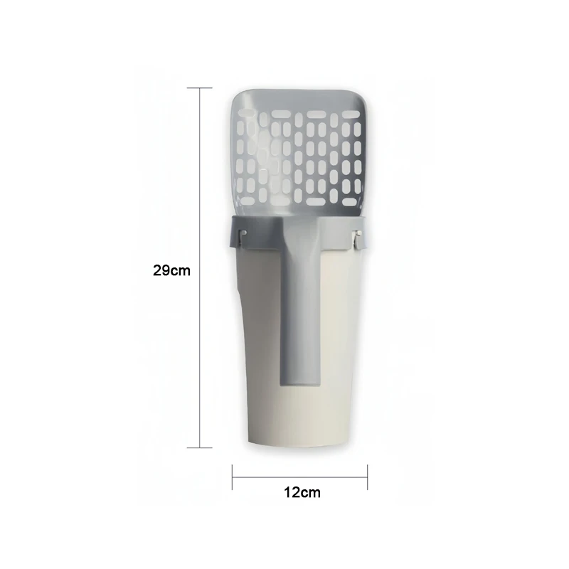 고양이 쓰레기 스쿠프 이동식 휴대용 고양이 모래 삽 변기 쓰레기 피커, 가방 필터 포함, 고양이 쓰레기 샌드박스 자체 청소