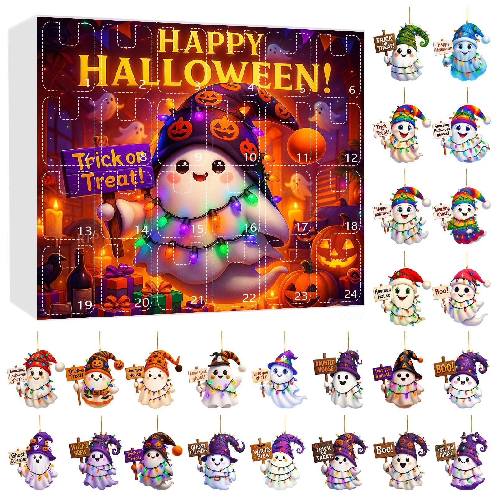 Battery Operated Lights with Timer A Set Of Halloween Snowman Arrival Calendar 24 Day Halloween Sensory Brushing for Kids