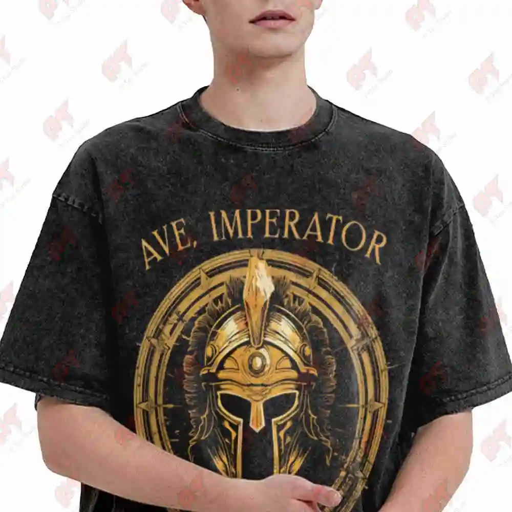 Julius Caesar Roman History Empire Gladiators Toga Vintage Washed Tee Pure Cotton T-Shirt