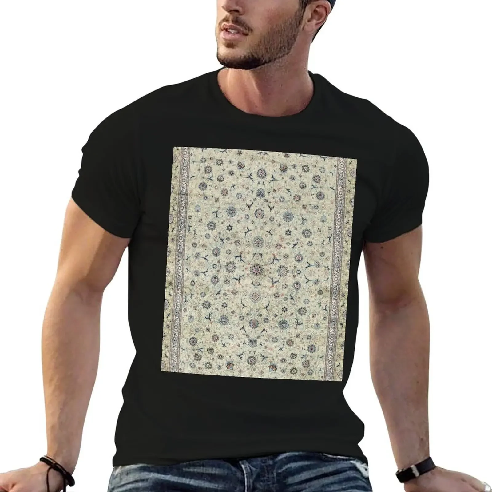 Kashan Isfahan Persian Carpet Print T-Shirt anime t shirts korean fashion shirts graphic heavy weight t shirts for men