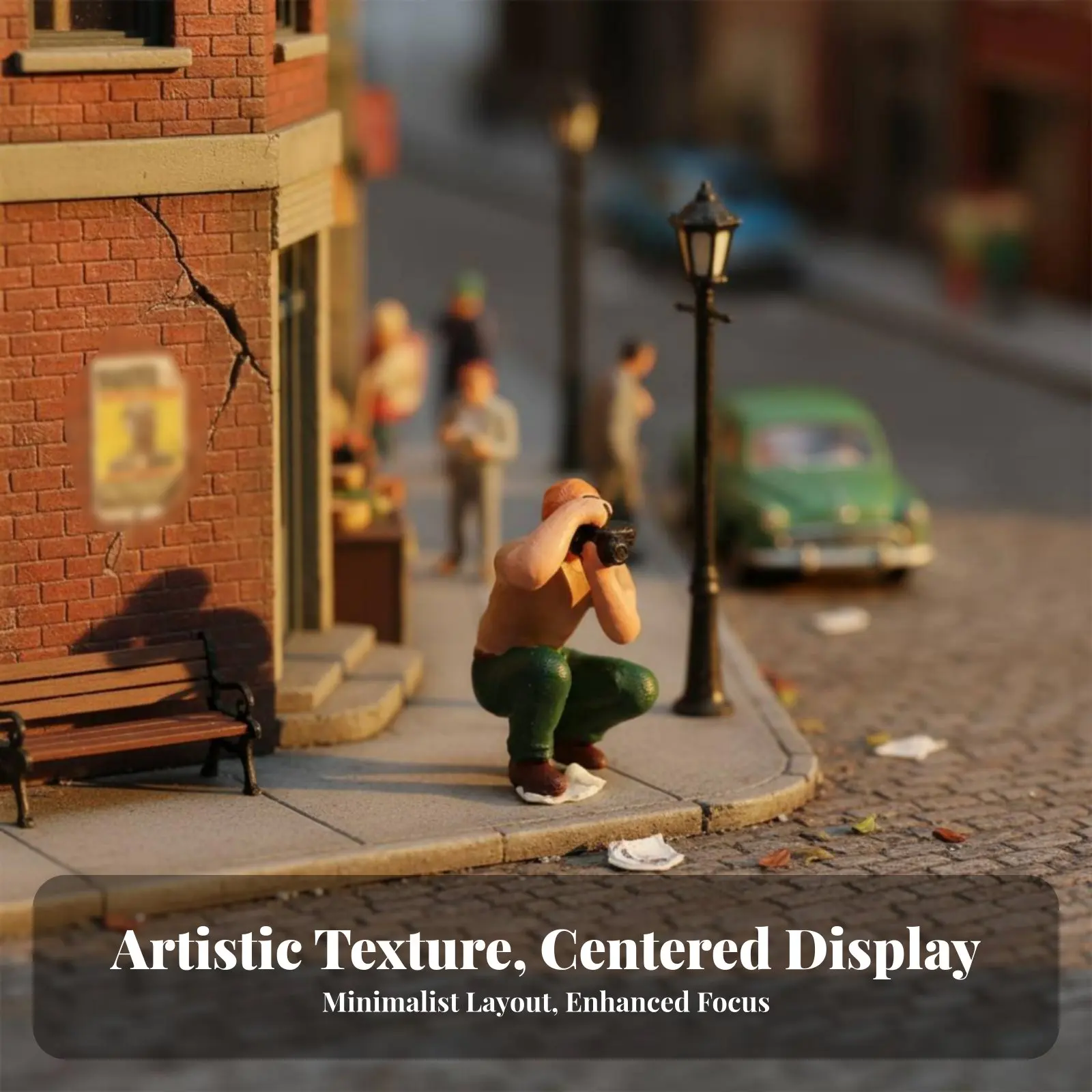 

1:87 Scale Photographer Figure Realistic Scene Addition Miniature Cameraman Model Tiny Person Photography Prop Multiple Poses