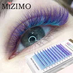 Color Eyelashes Two-color Gradient Blue Yellow Purple Black Pink 8-15 Mixed Length Soft Unique Single Grafted False Eyelashes