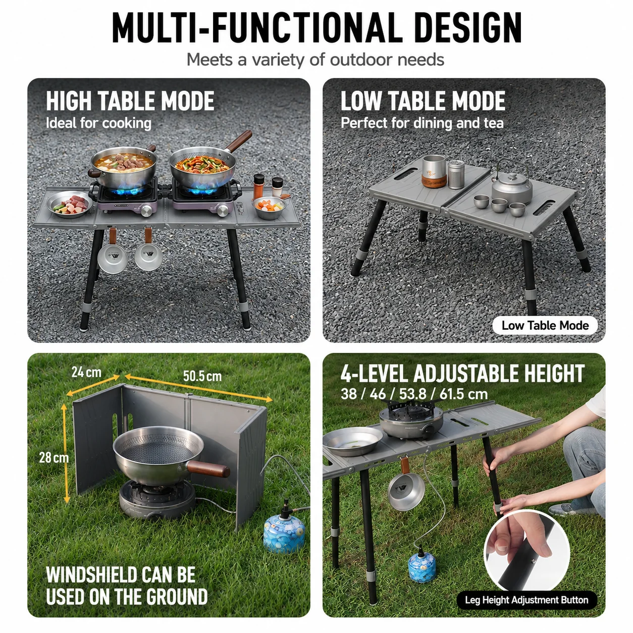 Folding Camping Table, Lightwe - Camping Cooking Table With Windshield 评论和价格