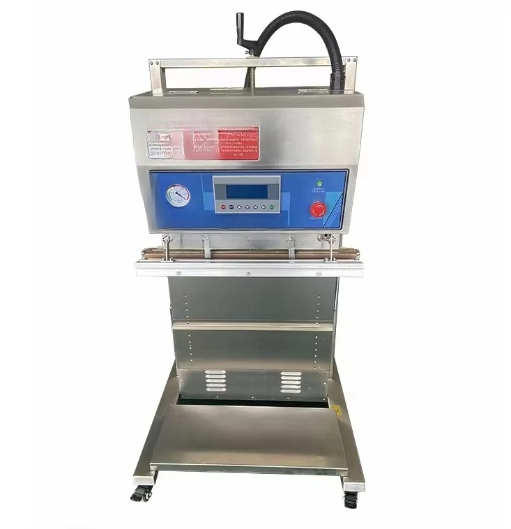 الفولاذ المقاوم للصدأ شفط خارجي عمودي الأرز الدجاج والبط والأسماك آلة تغليف فراغ الغذاء آلة ختم فراغ