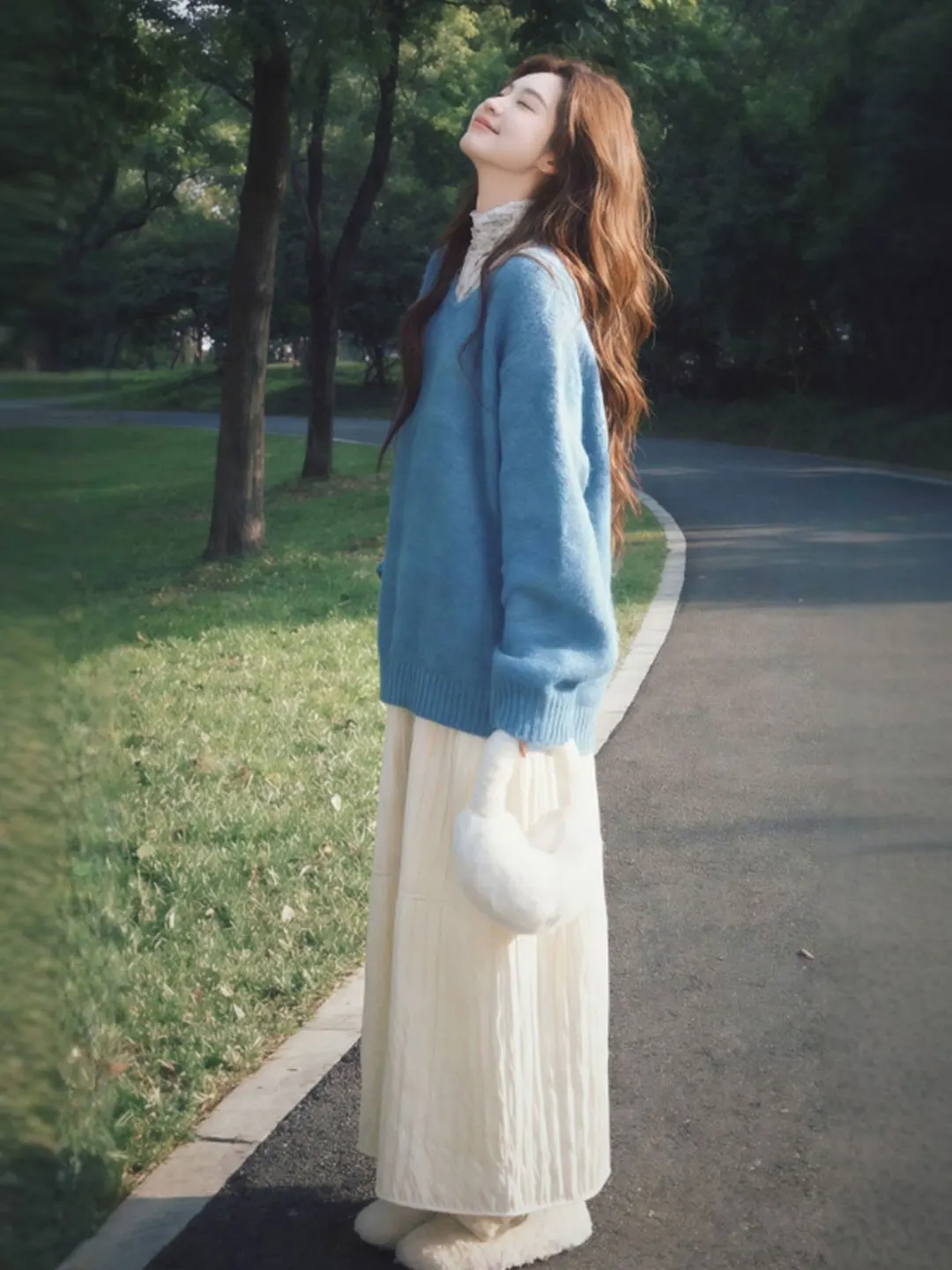 

Laid-ba Sle Unique Super Cute Sweater Skirt Two-piece Set Anti-age Whole Set OOTD Spring 2026 Casual Faion Set