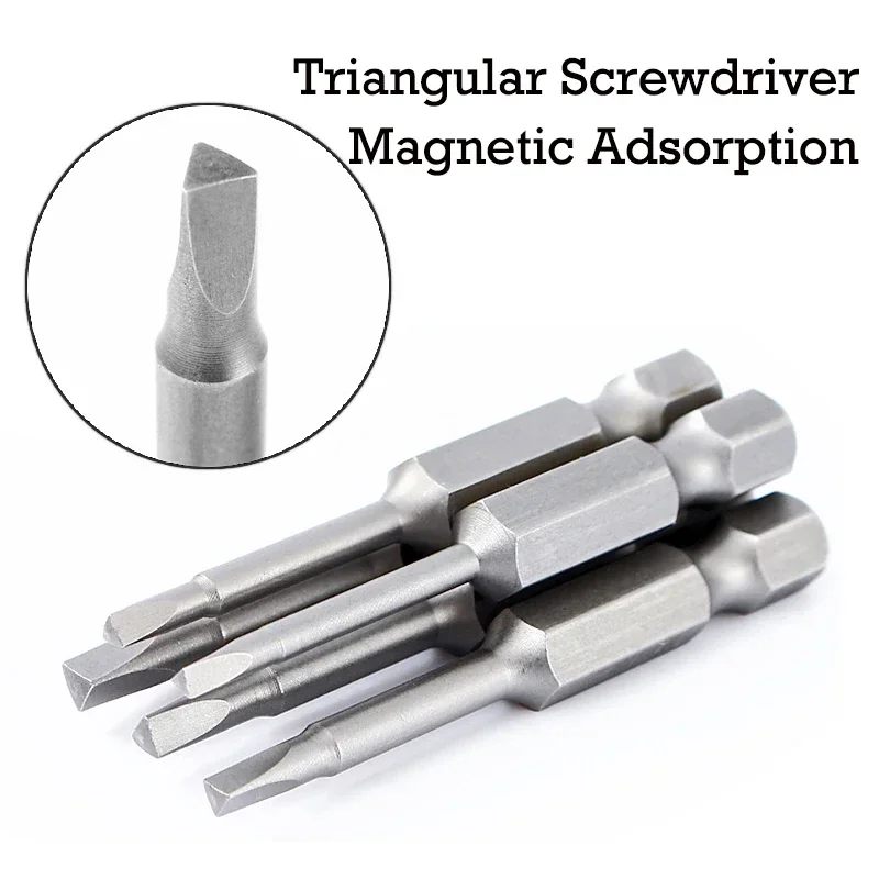 1/6pcs S2 Alloy Steel Triangular Screw Bit Anti-Slip Magnetic Screwdriver Bit 1.8/2.0/2.3/2.5/2.7/3mm Electric Screw Driver Head