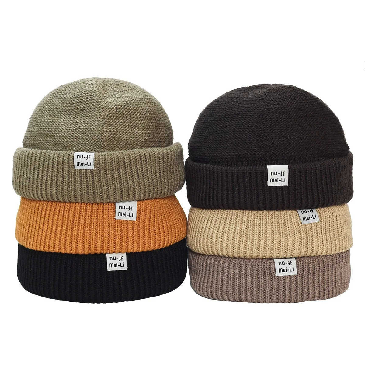 Hip Hop Beanie Knitted Hat Men Fashion Skullcap Autumn Women Winter Brimless Baggy Melon Cap Cuff Docker Fisherman Beanies Hat