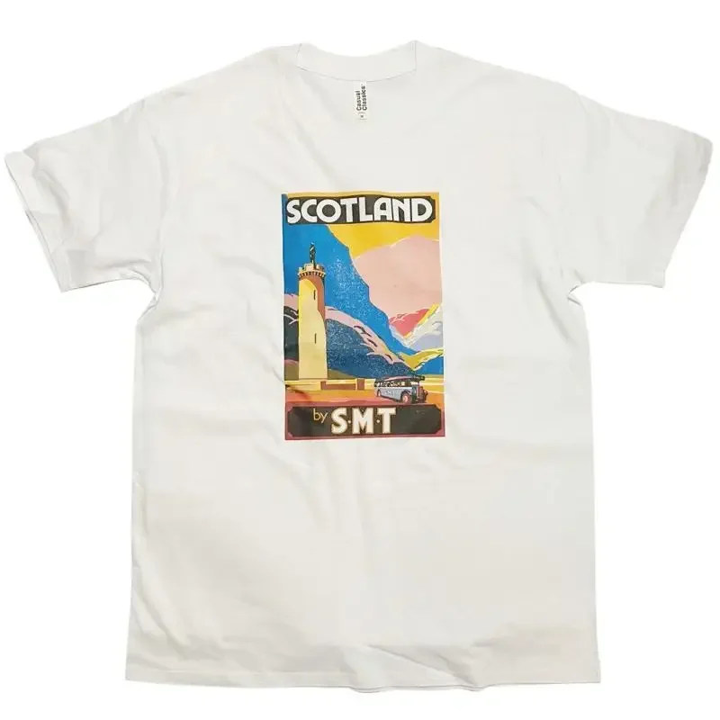 Scotland Travel Poster Vintage Art T Shirt Scottish Top