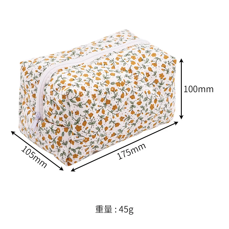 Cosmetic Bag Women Puffy Quilted Makeup Handbag Storage Organizer Flower Printed Women Cosmetic Pouch Travel Beauty Toiletry Bag