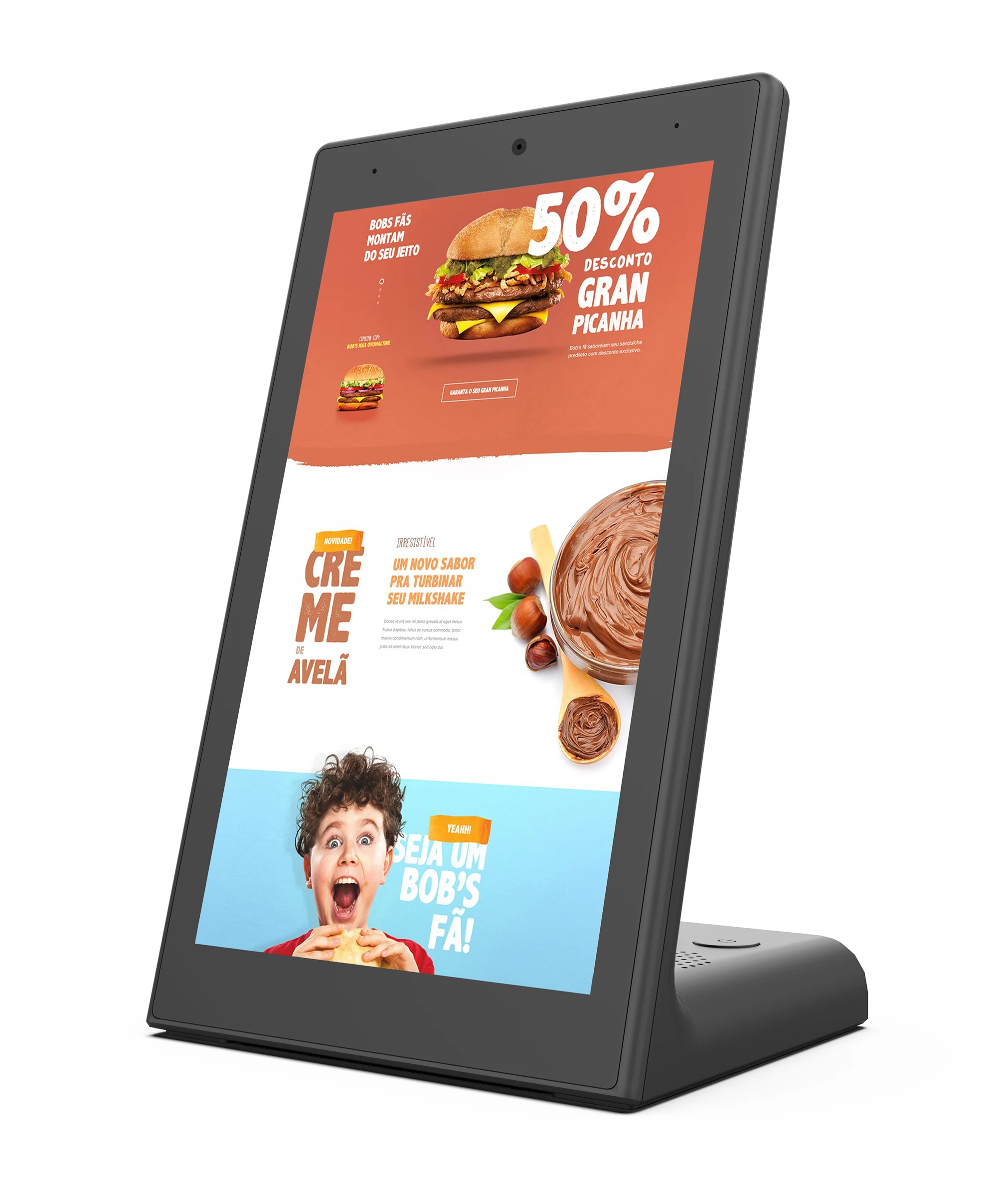 MWE-Tableta Android de 8 pulgadas y 10,1 pulgadas, Tablet PC de escritorio tipo L, pantalla de menú de tienda de restaurante, señalización Digital LCD con cámara frontal