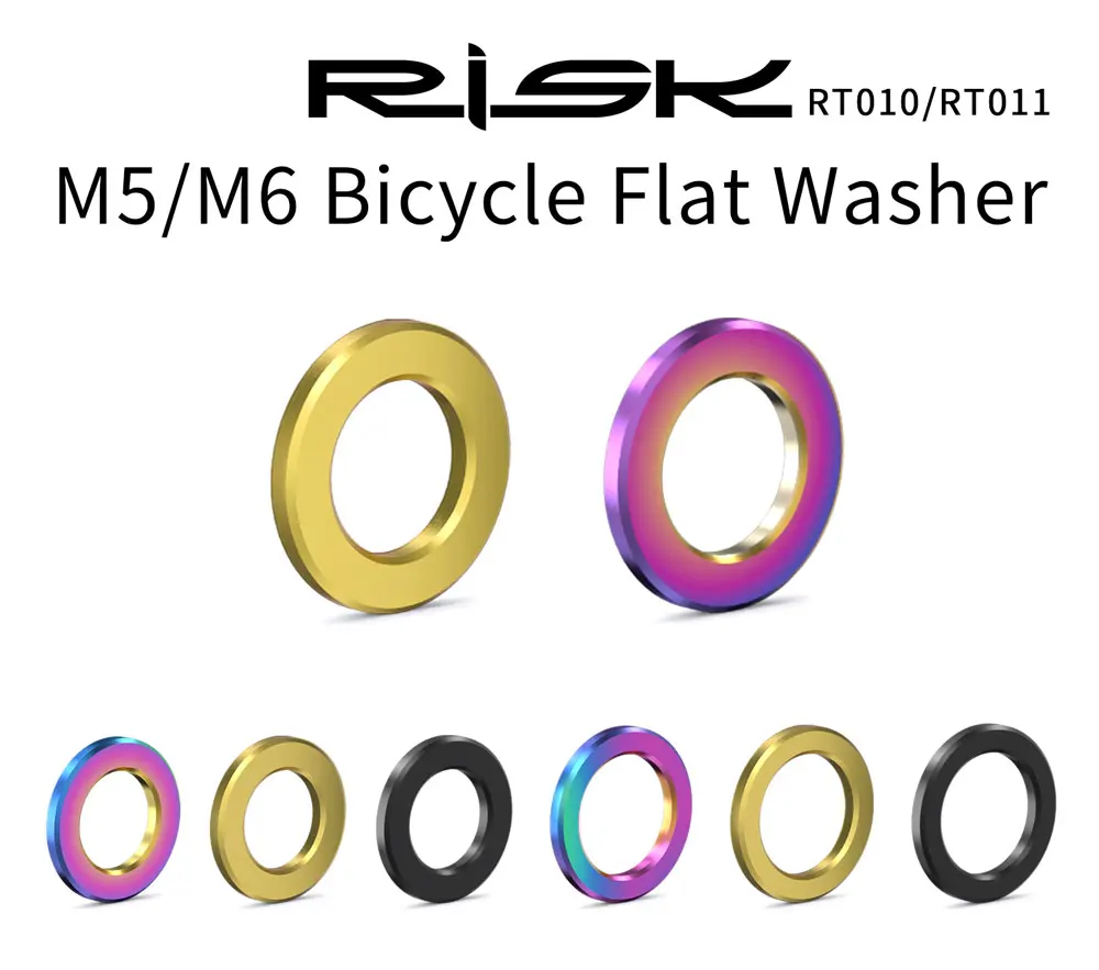 10 stücke Fahrrad Titan Legierung Flache Unterlegscheibe Spacer Für M5 M6 Schrauben Schrauben Muttern Ring Anpassung Dichtung für disc Bremssattel – Detail 1