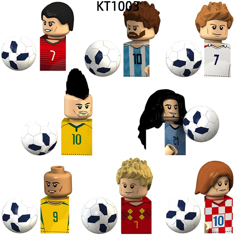 The Famous Football player Star Number 7 10 9 21 Model Blocks MOC Bricks Set Gifts Toys For Children KT1003