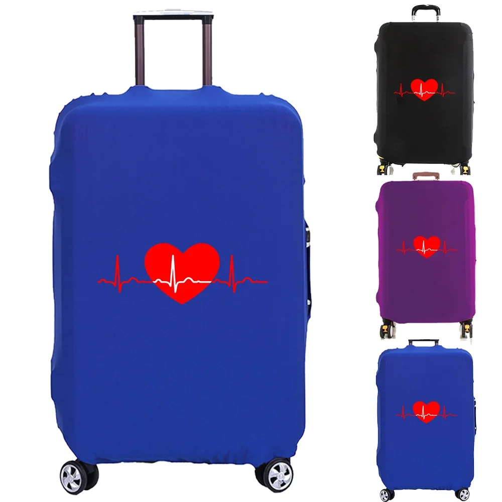 Luggage Cover Suitcase Protector Thicken Elasticity Dust Cover Heart Rate Print Anti-Scratch 18-32 Inch Trolley Case Accessories