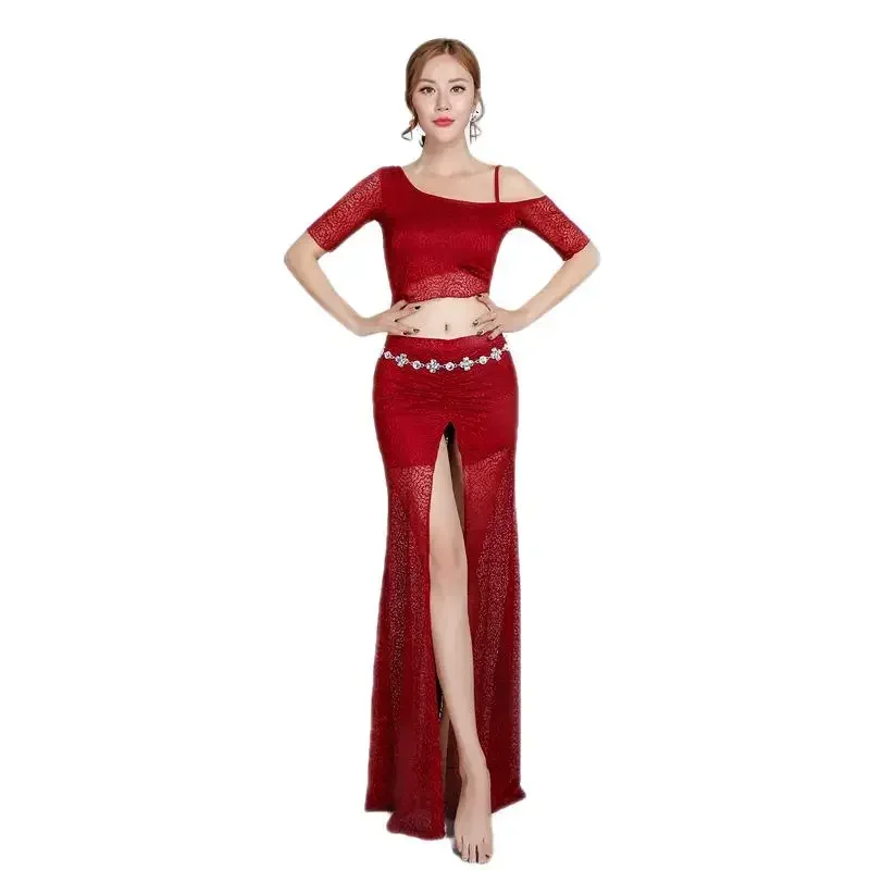 Oriental Dance Suit Top Long Sleeve Split Skirt Practice Clothes Female Elegant Shirt Profession Performance Clothing Set