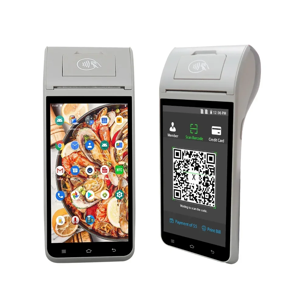 ODM 4G Android Handheld FBI STQC certified Fingerprint scanner POS ZCS Z91 GPS NFC Terminal POS with Printer for Top UP