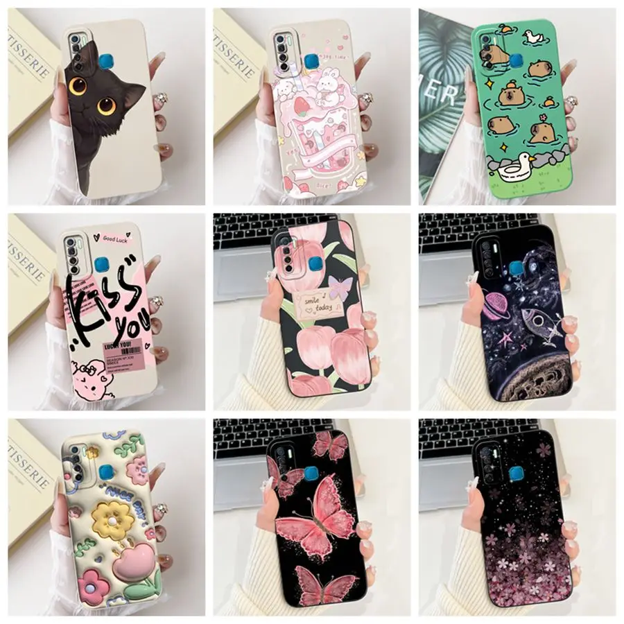 Fundas For Infinix S5 Phone Case Creative Painted Soft Silicone Anti Scratch Coque For infinixS5 X652 S 5Lite Cover Housing