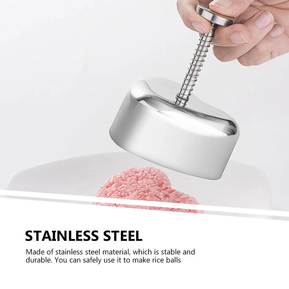 

Форма для онигири в форме сердца из нержавеющей стали, инструмент для приготовления рисовых шариков, для суши, кимбапа, домашней семейной кухни, форма для рисовых шариков