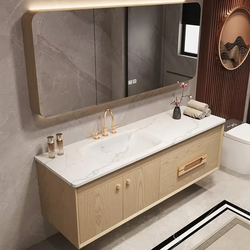Upscale Bathroom Cabinets Dark Wood Bathroom Vanity 84in Vanity With Best Lighted Bathroom Cabinet