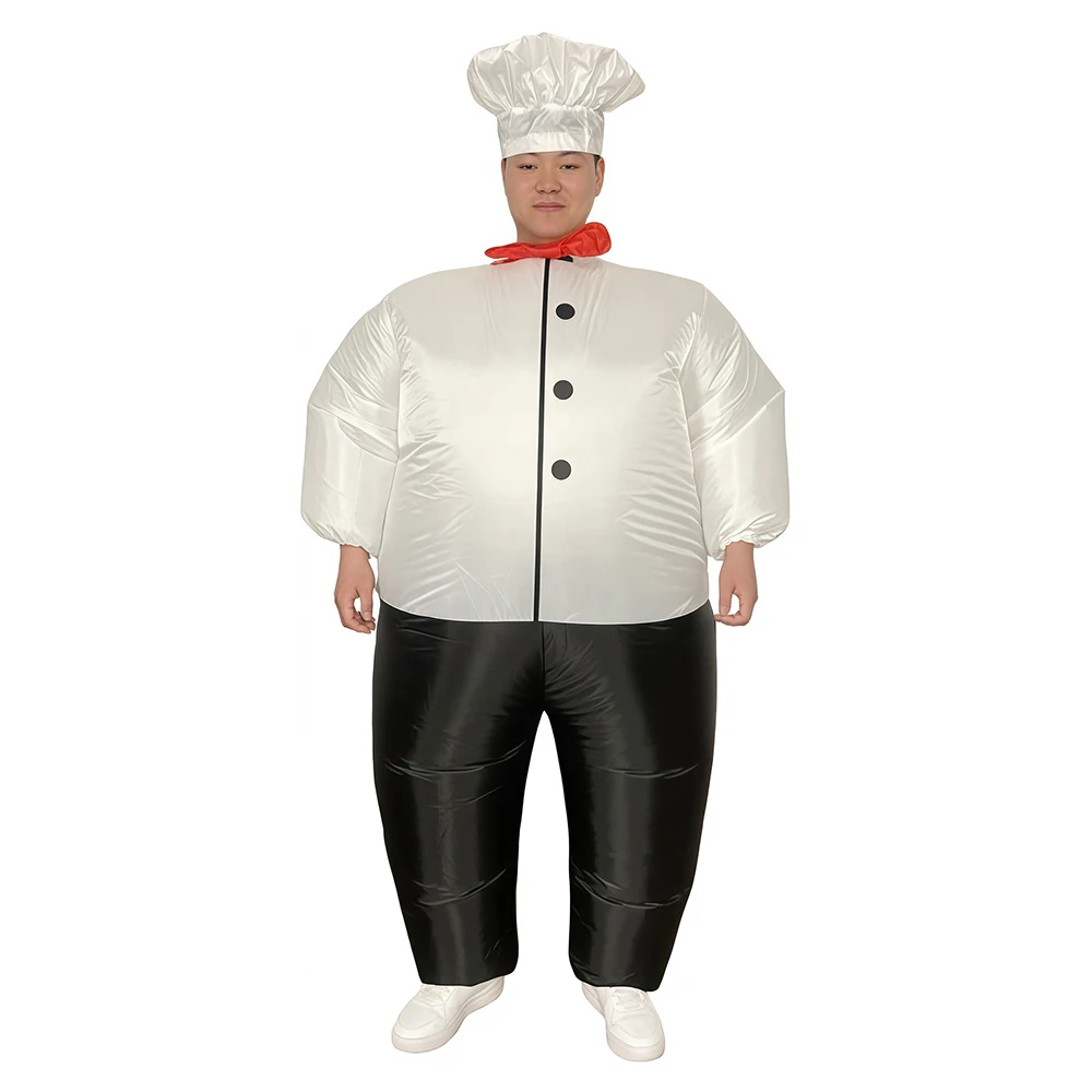 

Interesting Big Fat Guy Chef Inflatable Suit Festival Party Cosplay Prop Clothing Parent-child Interaction Cartoon Doll Costume