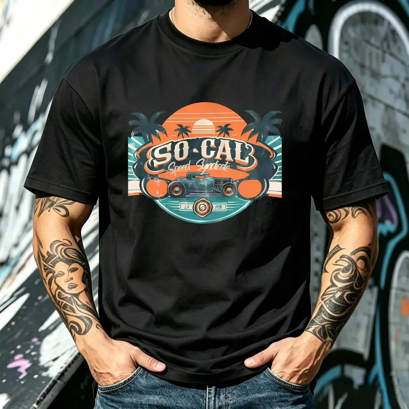 washed T Shirt SoCal Speed Performance Gear long or short sleeves vintage Washed Slightly streetwear Casual Comfortable Soft