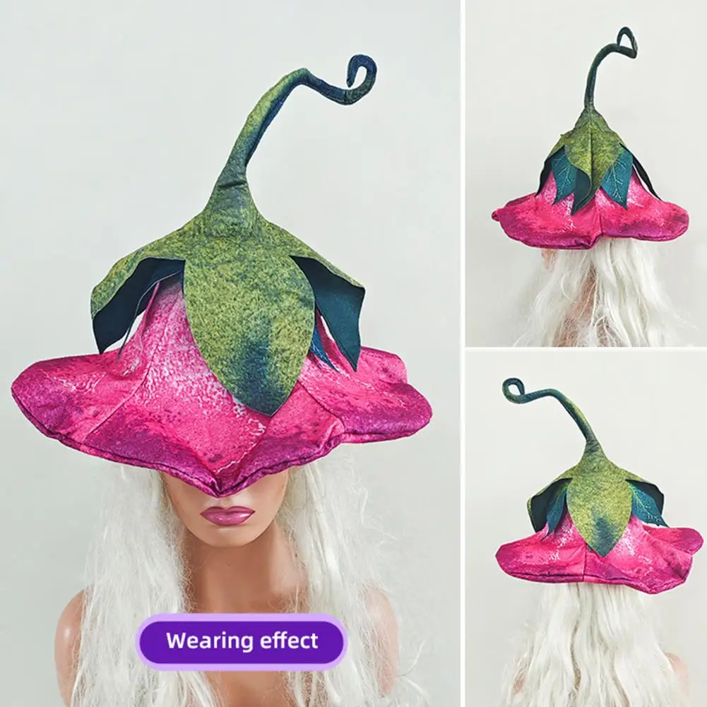 Flower Hat, Morning Glory, traje cosplay de Halloween para crianças e adultos, suporte para festa respirável