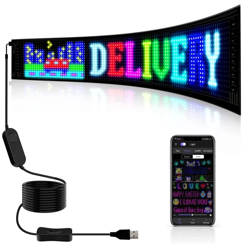 

Smart APP Control Flexible Led Screen Scrolling Message Pattern Graffiti Text LED sign board Animation RGB LED Display Panel