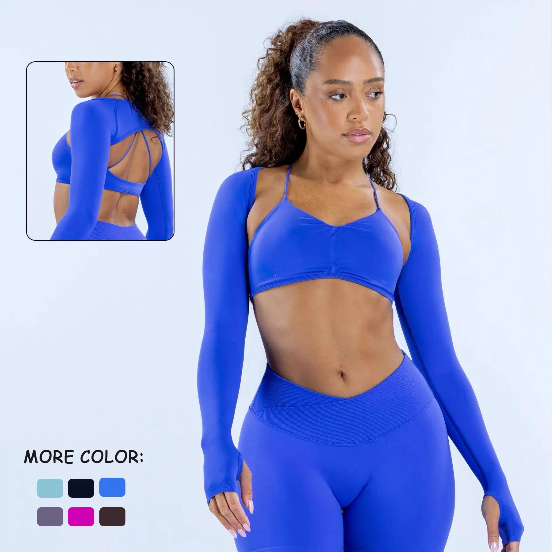 Sexy Halter Neck Beautiful Back High Waist Peach Sports Bras Shorts Suit Pilates Gathering Yoga Vest Training Fitness Bra Sets