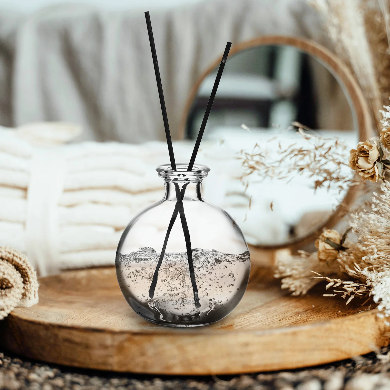 

2Pcs Wish Glass Bottles Spherical Transparent Glass Containers Suitable for Hydroponic Plants Moss Crafts Home Decor