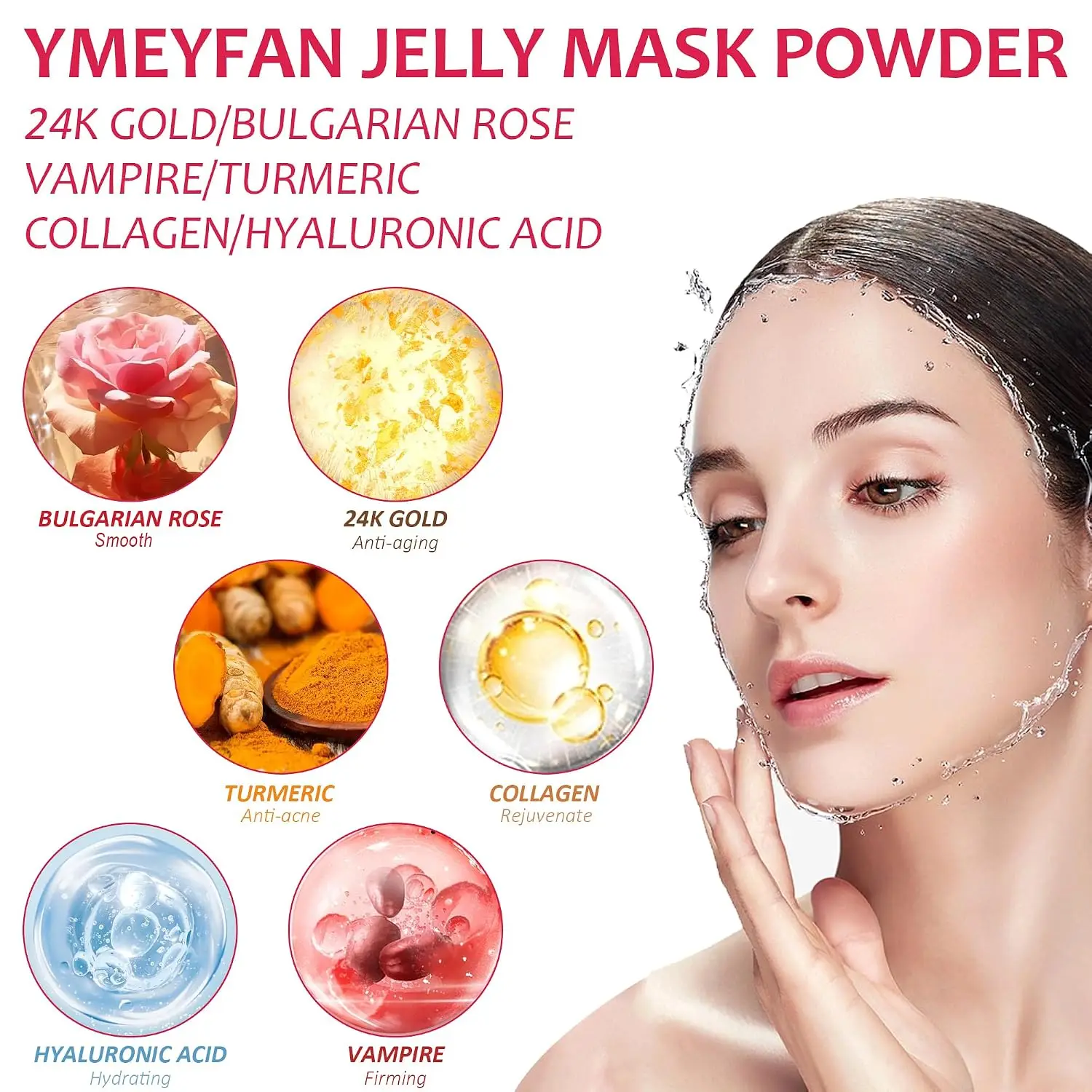 6PCS Jelly Mask Powder Wholesale 650G Professional  Masks Beauty Salon Use Facial Skin Care Products