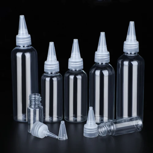 Imagen 2 del producto 50 Uds botellas de plástico para apretar botella cuentagotas vacía botella de loción transparente aplicador dispensador de pintura 15ml 20ml 30ml 50ml 60ml 100ml