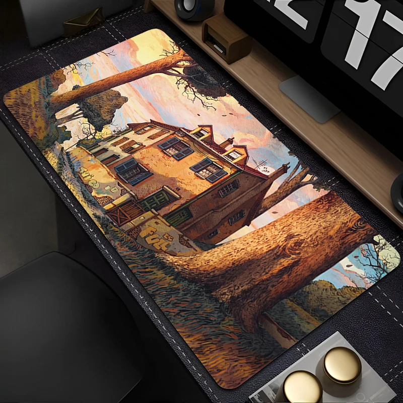 

Gaming Keyboard Rug Laptop Anime Scenery Mouse Pad Office Computer Kawaii Cartoon City Desk Mouse Mat PC Gamer Cabinet Mousepad