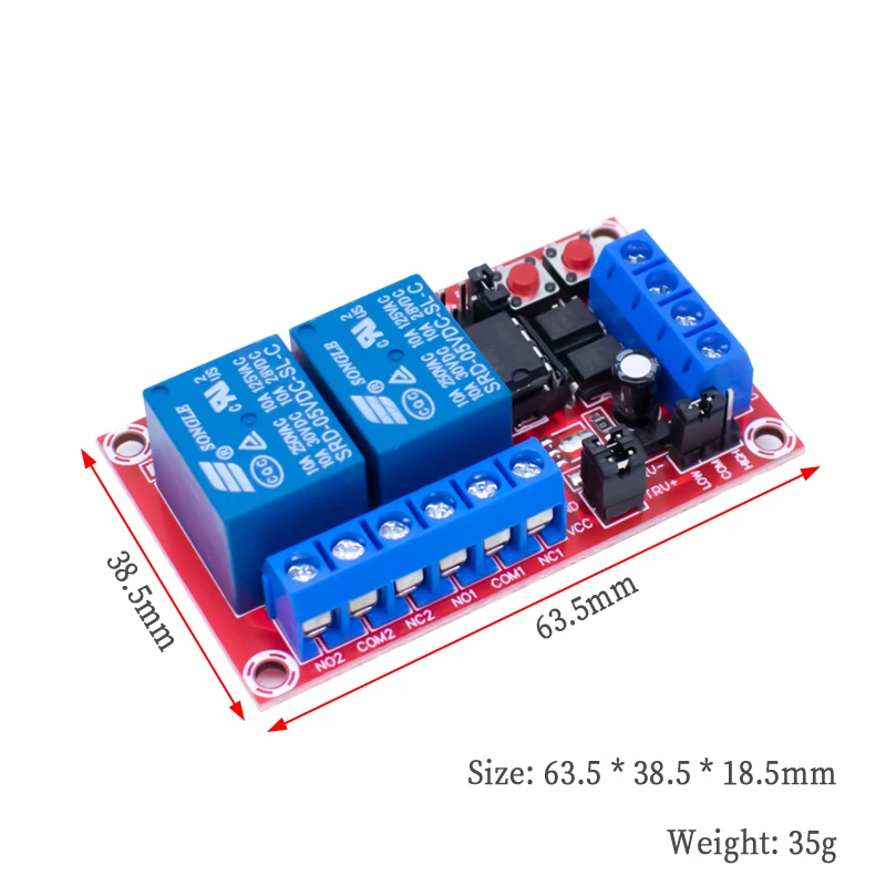 2 way switch self-lock interlock 3-in-1 relay module 5V 12V 24V high and low level trigger