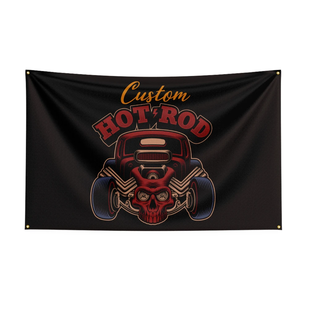 

3X5 FT Hot Rod Custom Car Flag Polyester Printed Car Banner For Decor