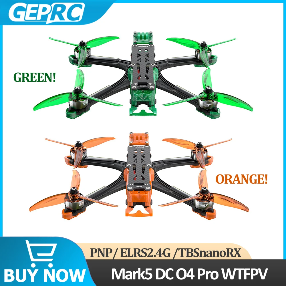 GEPRC MARK5 O4 Pro DC WTFPV Freestyle FPV Drone GEP-F722-BT-HD V3 AT7456E Chip PNP / ELRS 2.4G /TBS NanoRX Version RC Quadcopter