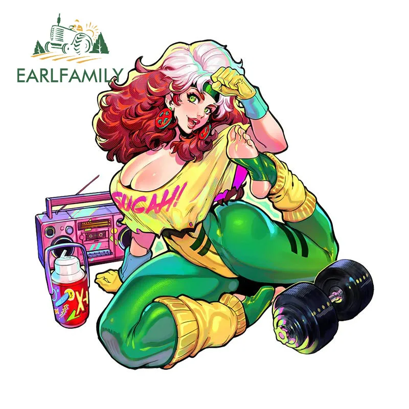 

EARLFAMILY, 13 см x 12,7 см, оригинальная форма с огромной грудью, наклейка с присоской NSFW, грудь уайфу, Униформа, автомобильные наклейки Ahegao, Женская графика